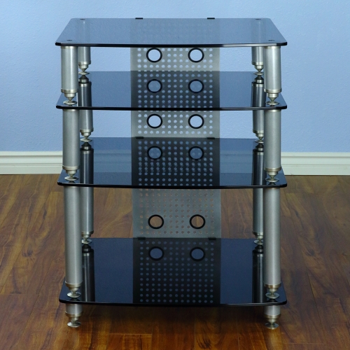 36001 Series Professional Audio Rack in Silver w/ Black Tempered Glass