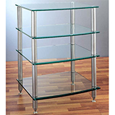 AGR Series 4 Shelf Audio Rack in Black or Silver w/ Tempered Glass