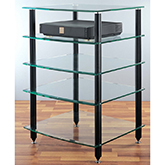 AGR Series 5 Shelf Audio Rack in Black or Silver w/ Tempered Glass