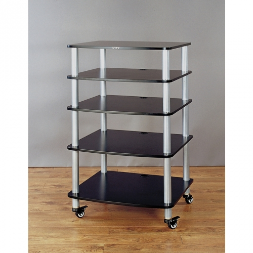 AR Series 5 Shelf Audio Rack w/ Casters in Multiple Finishes