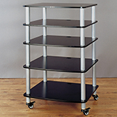 AR Series 5 Shelf Audio Rack w/ Casters in Multiple Finishes