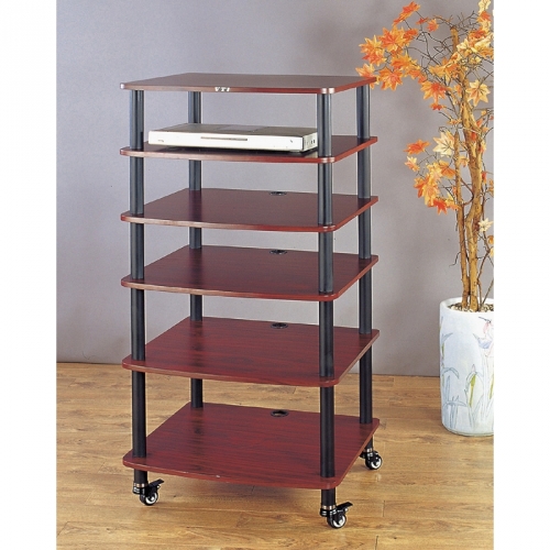 AR Series 6 Shelf Audio Rack w/ Casters in Multiple Finishes