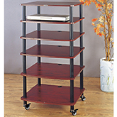 AR Series 6 Shelf Audio Rack w/ Casters in Multiple Finishes