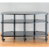 AR Series 3 Shelf TV Stand Audio Rack w/ Casters in Multiple Finishes