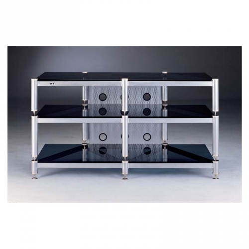 BLG Series 3 Glass Shelf TV Stand Audio Video Rack in Multiple Finishes