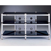 VTI BLG503 Series - 3 Shelf Audio Rack TV Stand up to 55 TVs in Tinted  Black, Clear or Frosted glass.