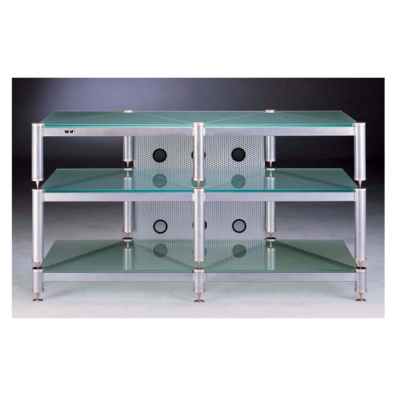 VTI BLG503 Series - 3 Shelf Audio Rack TV Stand up to 55 TVs in Tinted  Black, Clear or Frosted glass.