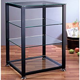 EGR Series 4 Shelf Audio Rack in Black or Silver w/ Glass Shelves