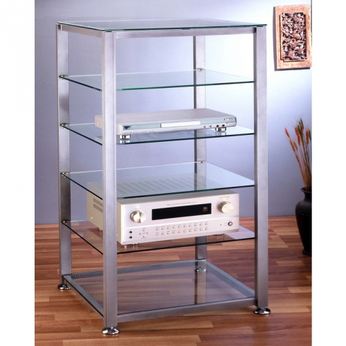 EGR Series 6 Shelf Audio Rack in Multiple Finishes & Glass Shelves