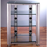 HGR Series 4 Shelf Audio Rack in Multiple Finishes w/ Glass Shelves