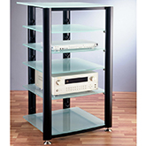 HGR Series 6 Shelf Audio Rack in Multiple Finishes w/ Glass Shelves