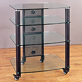 NGR 4 Shelf Audio Rack w/ Casters in Multiple Finishes