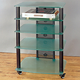 NGR 5 Shelf Audio Rack w/ Casters in Multiple Finishes