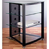 RGR Series 4 Shelf Audio Rack in Multiple Finishes & Glass Shelves