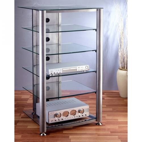 RGR SEries 6 Shelf Audio Rack in Multiple Finishes & Glass Shelves