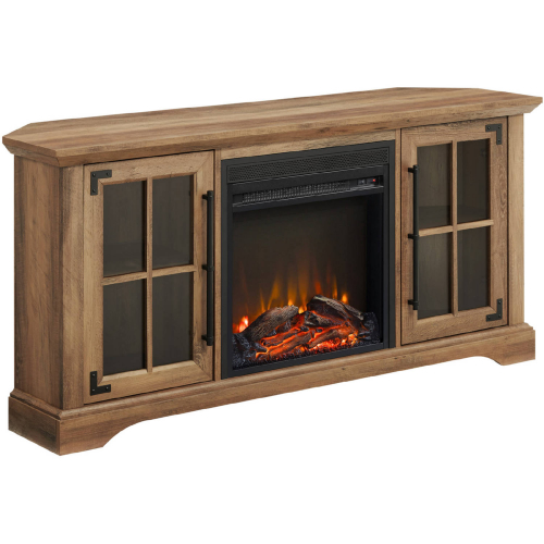 Abigail 54" Corner Fireplace TV Stand in Rustic Oak Finish