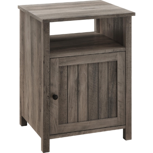 18" Grooved Door Side Table in Grey Wash