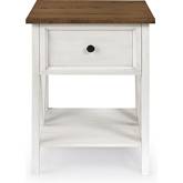 19" 1 Drawer Side Table in Reclaimed Barnwood & White Wash