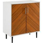 28" Modern Bookmatch Accent Cabinet in White