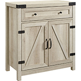 30" Farmhouse Barn Door Accent Cabinet in White Oak