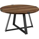 Rustic Round Coffee Table in Rustic Oak & Black