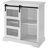 32" Modern TV Stand in Solid White w/ Sliding Door