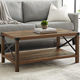 Rustic Wood Coffee Table in Rustic Oak/Black