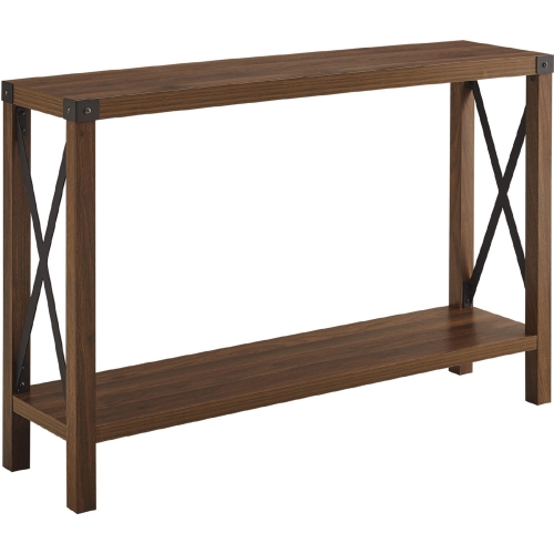 46" Rustic Console Table in Dark Walnut Finish