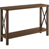 46" Rustic Console Table in Dark Walnut Finish