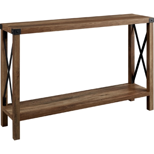 46" Rustic Farmhouse Entryway Console Table in Rustic Oak