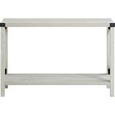 46" Farmhouse X Console Table in Stone Grey & Metal