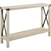 46" Rustic Farmhouse Entryway Console Table in White Oak