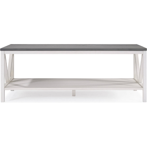 48" Farmhouse Coffee Table in Grey & White Wash