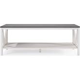 48" Farmhouse Coffee Table in Grey & White Wash