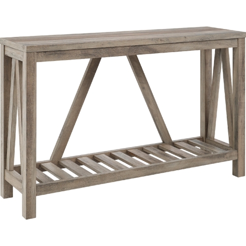 52" Modern Farmhouse Entryway Console Table in Grey Wash