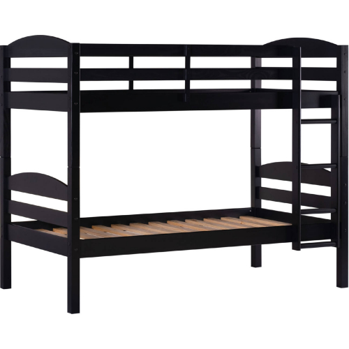 Carolina Twin over Twin Wood Bunk Bed in Black Finish