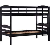 Carolina Twin over Twin Wood Bunk Bed in Black Finish