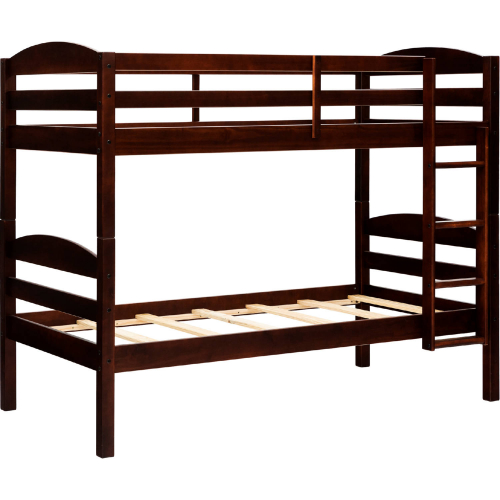 Carolina Twin over Twin Wood Bunk Bed in Espresso Brown Finish