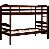 Carolina Twin over Twin Wood Bunk Bed in Espresso Brown Finish