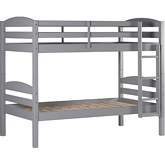 Carolina Twin over Twin Wood Bunk Bed in Grey Finish