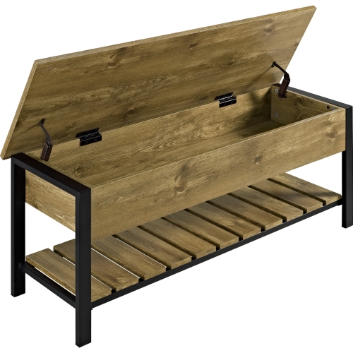 48" Modern Farmhouse Storage Bench in Barnwood