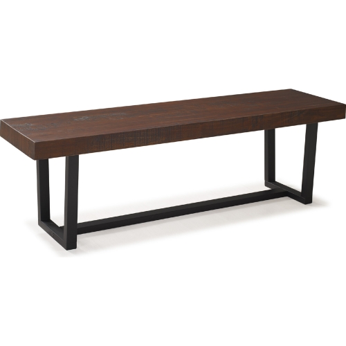 60" Solid Wood Dining Bench in Mahogany Finish Pine