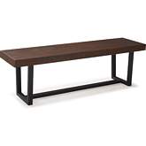 60" Solid Wood Dining Bench in Mahogany Finish Pine