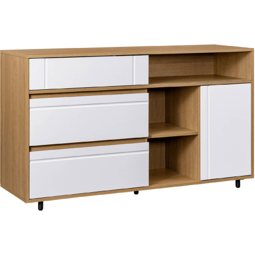 Beckett 52" Storage Sideboard in Coastal Oak & White