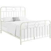 Metal Pipe Queen Bed in Antique White Steel