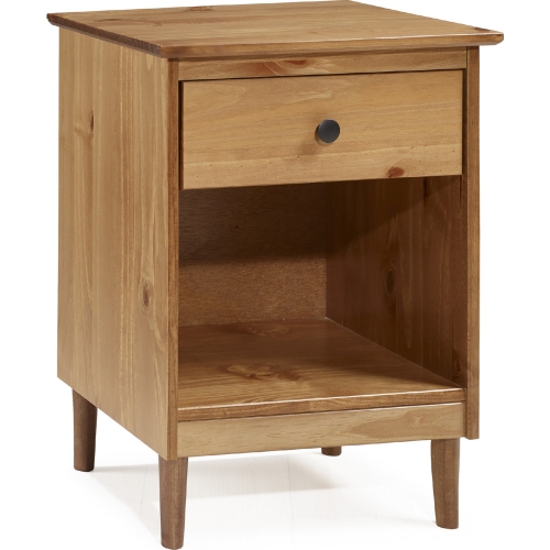 Modern 1 Drawer Nightstand in Caramel Finish