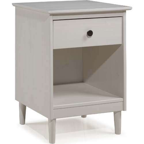 Modern 1 Drawer Nightstand in White Finish