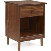 Modern 1 Drawer Nightstand in Walnut Finish