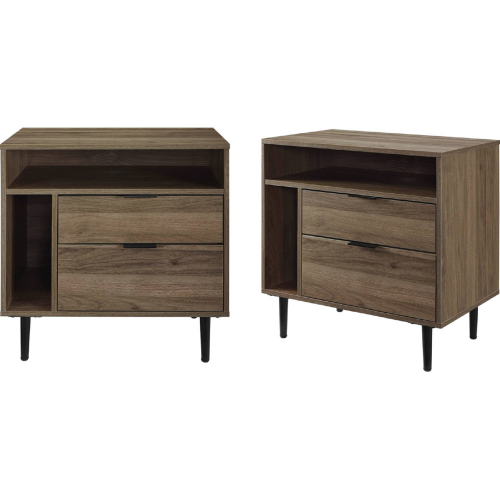 Lincoln Storage Nightstand Set in Slate Grey Finish (Set of 2)