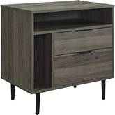 25" Modern Storage Side Table in Slate Grey